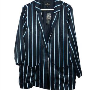 New Worthington Dark Navy Striped Blazer